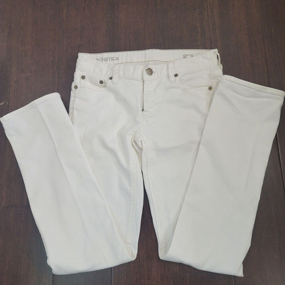 J Crew Matchstick Jeans Women Skinny Leg Sz 26 Cream White Ivory Casual Classic